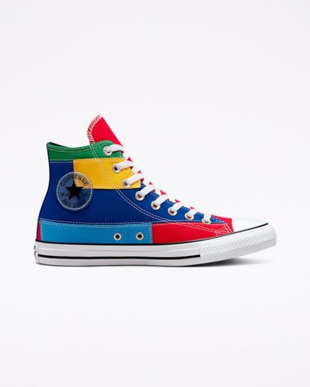 Tenis Converse Chuck Taylor All Star Patchwork Cano Alto Masculino Vermelhas Azuis | PT T09415P